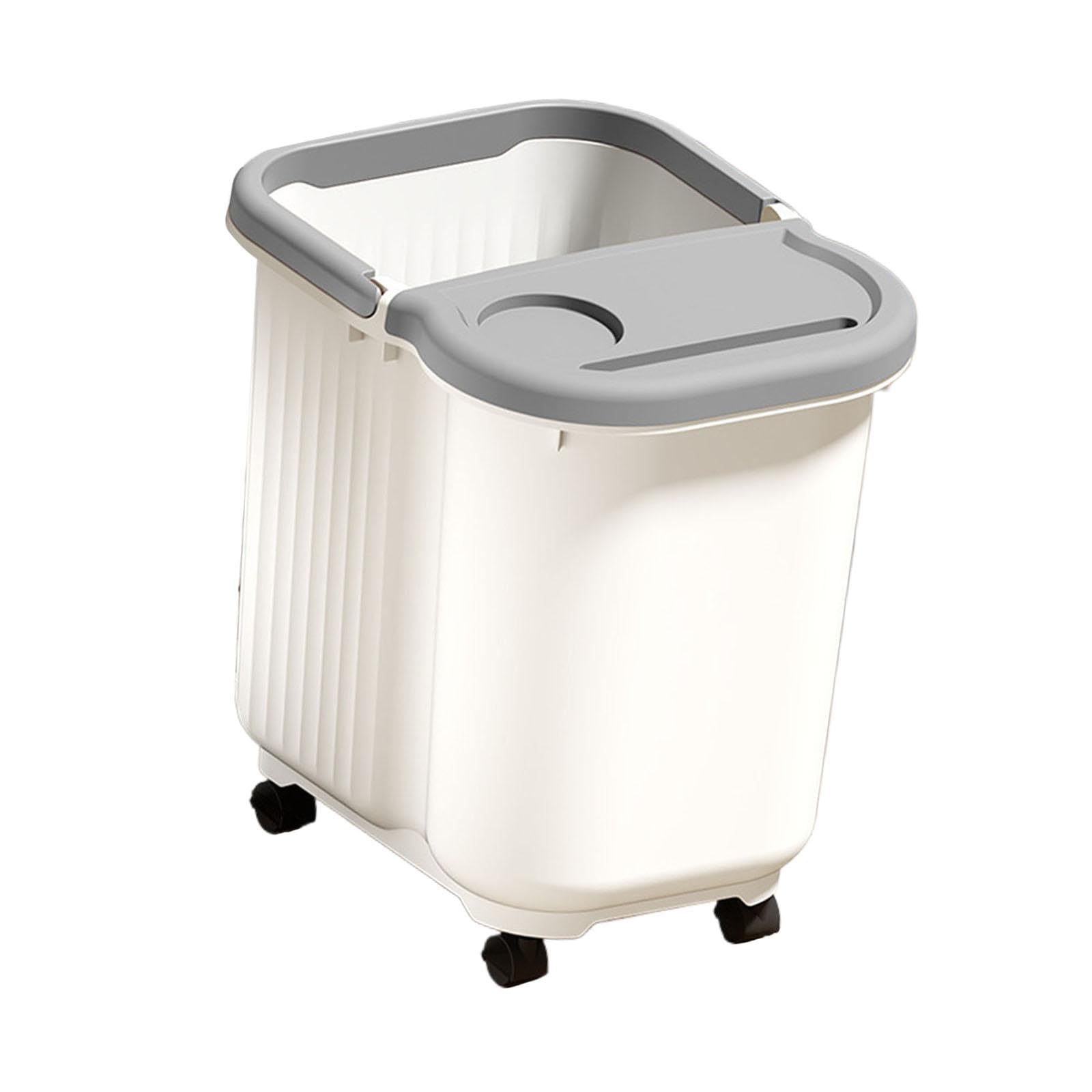Vaschetta per Pediluvio con Punti Massaggianti, Portatile, per Relax Domestico, con Coperchio, Ideale per Pedicure, Bianco Grigio, L with Wheels