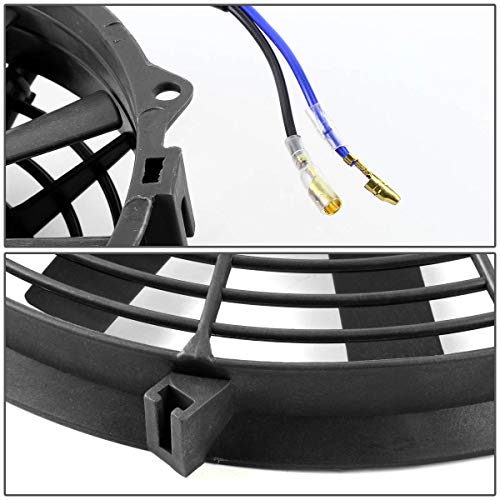 (Pack Of 2) Universal 14 Inches High Performance Electric Slim Radiator Cooling Fan With Mounting Kit, 12V, Black #TOP4