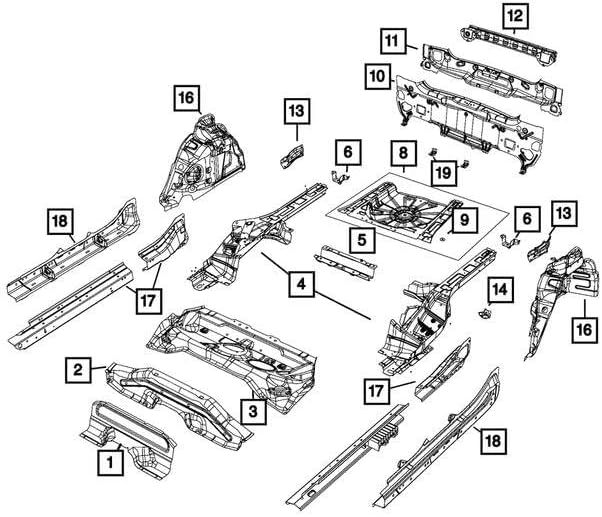 Mopar 68507732AA RAIL REAR