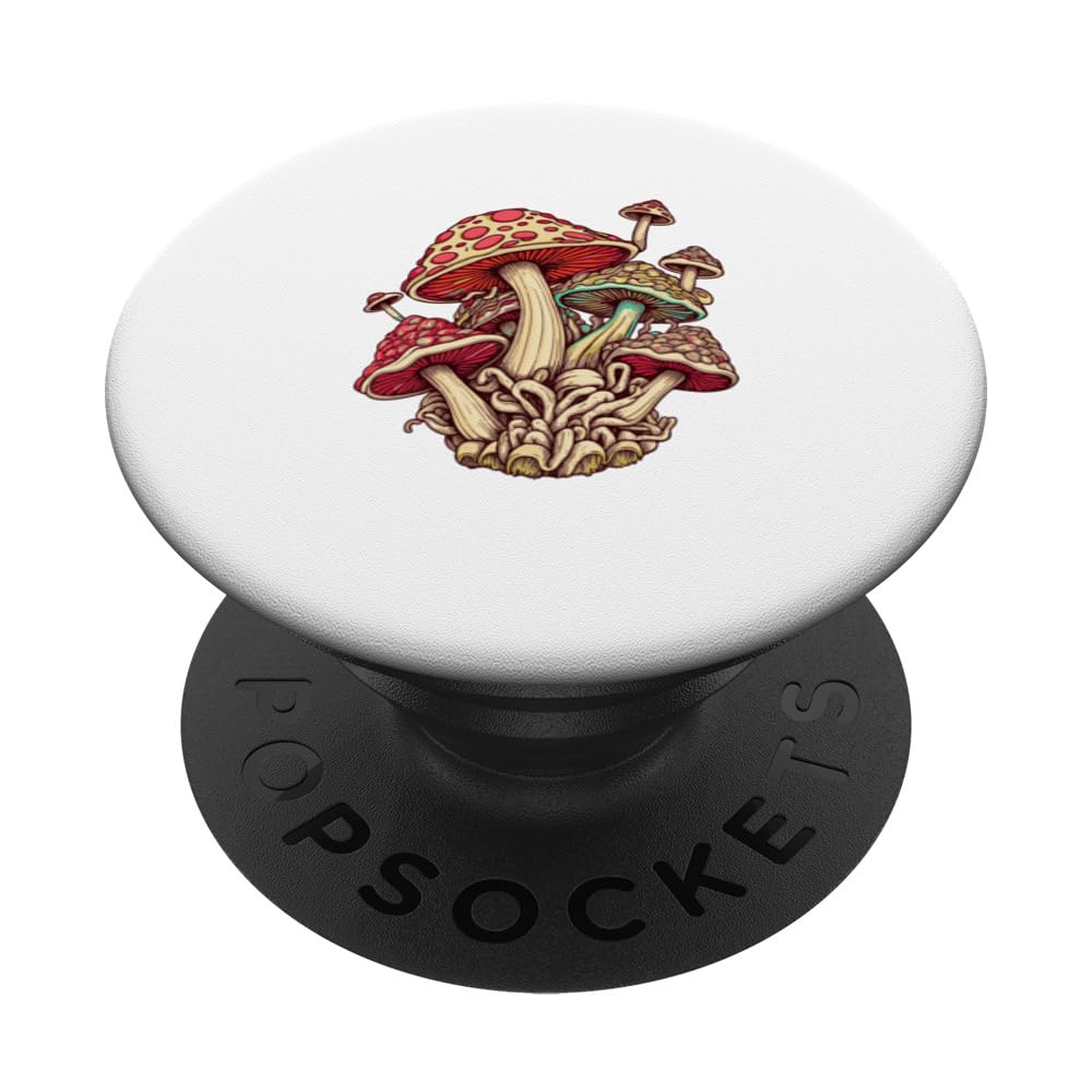 Mushroom T-Shirt Toadstool Hoodie Toadstool Cushion Mushroom Bag PopSockets Swappable PopGrip, Black