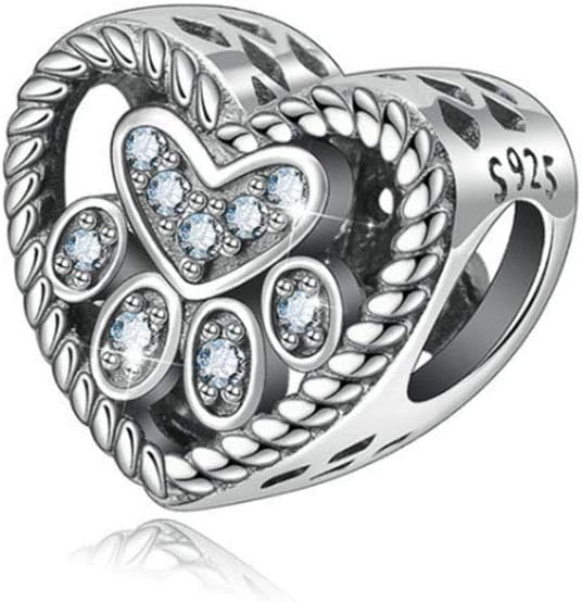 Dog Paw Charm 925 Sterling Silver Animal Charm Pet Charm Birthday Charm for Pandora Charm Bracelet - Image 4