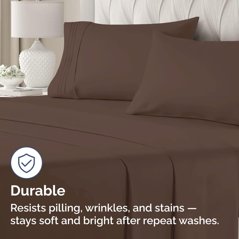 King Standard Pillow Cases Set of 2 - Ultra-Soft Hotel Quality Pillowcase Covers - Comfy, Cozy & Fade Free - Wrinkle Resistant - Machine Washable Pillow Protectors - 2 Piece Set - King Standard Brown thumbnail