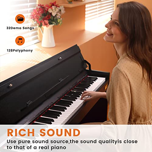 Aodsk 88 Key Weighted Action Digital Piano,Grade Hammer Action Keyboard With Furniture Stand And Triple Pedals For Beginner Kids/Adults Classic Household Digital Piano Black(Upb-85) #TOP1