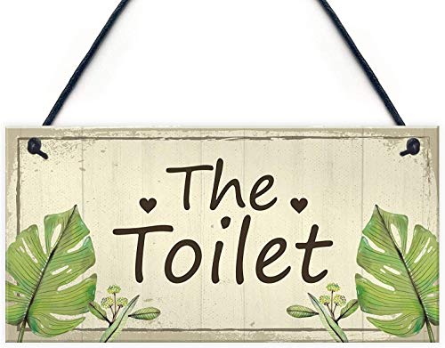 The Toilet Wood Signs for Wall Haning Home Decoration Plaques Bathroom Accessories 12x6inches(hjd123)