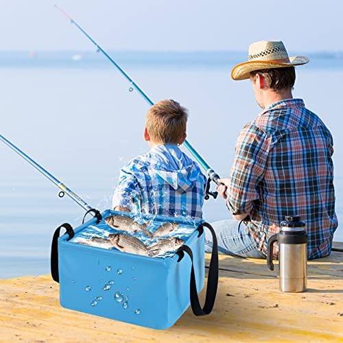 Collapsible Bucket Folding Washing Up Bowl with Handle Camping Storage Container Foldable Washing Basin 15L Portable Lightweight Pail for Camping Washing Dishes Hiking Fishing Travel