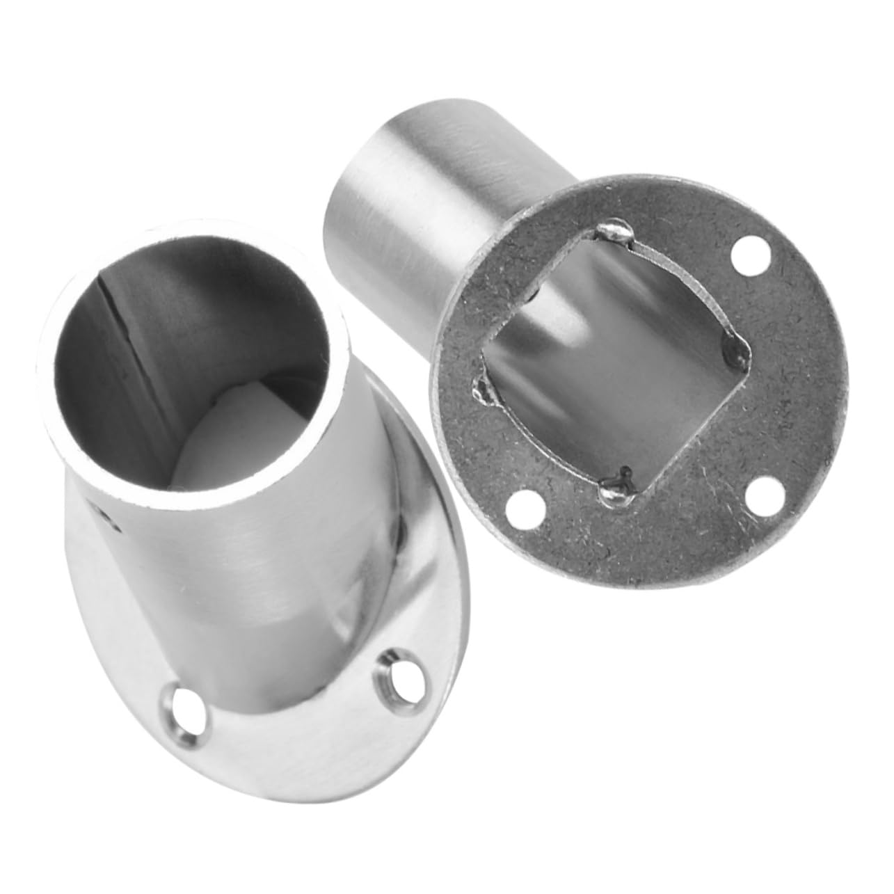 MAGICLULU 2pcs Towel Flange Rod Holders for Closet Rod End Supports Shower Curtain Pole Pedestal Brackets for Bathrooms Bedrooms and Closets