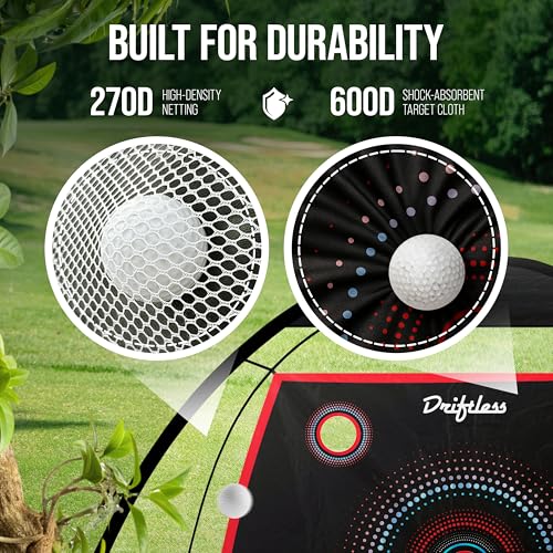 Golf Net – 10x7 ft Practice Net for Backyard Driving, Indoor Hitting Net with Mat, A Great Gift for Golfers or Dad – Golf Training Aid