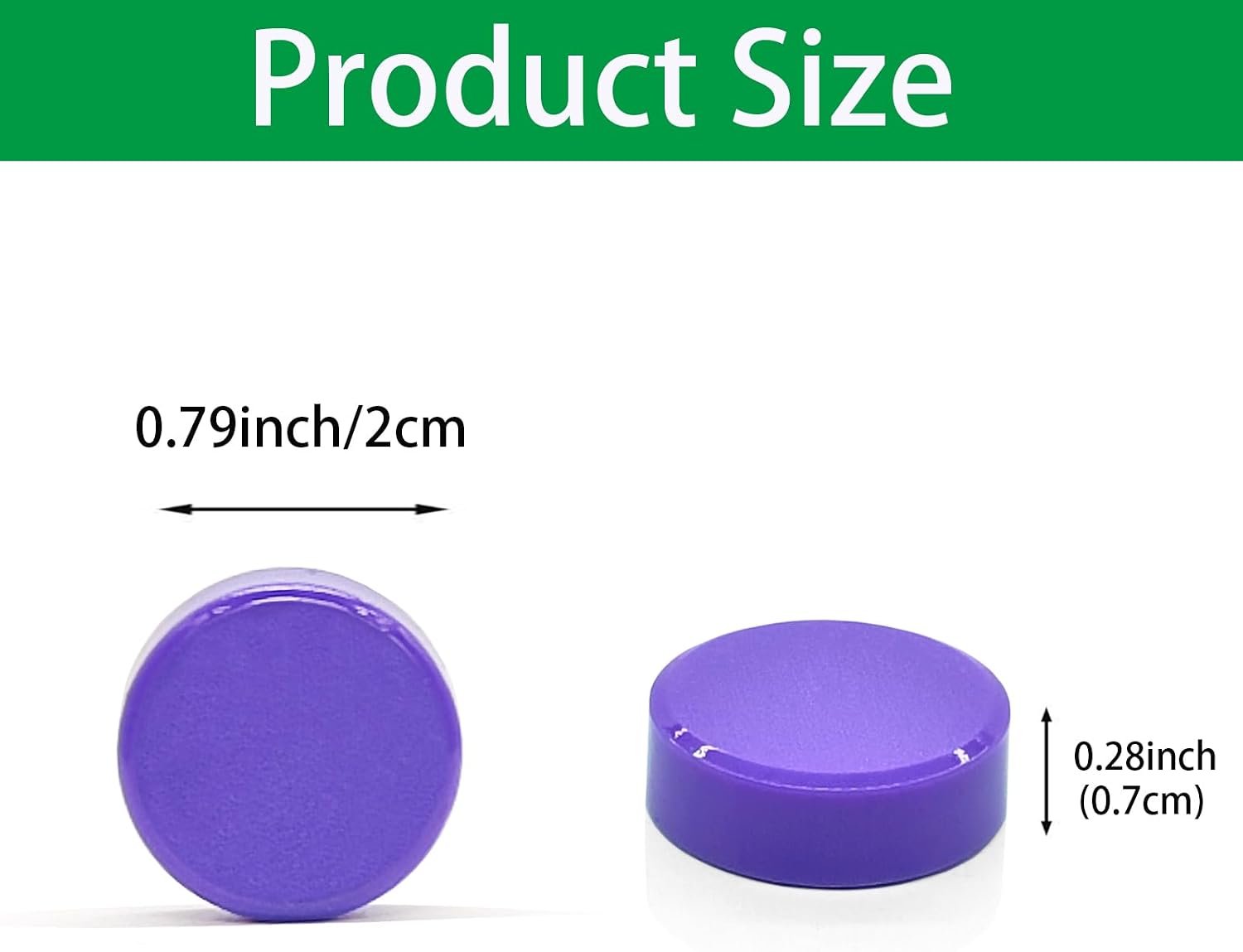 30 Pack Strong Fridge Magnets, Heavy Duty Round Refrigerator Magnets, Small Whiteboard Magnets for Fridge, Locker, Crafts, Kitchen, Office, Classroom, Mini Cute Magnet for Home School (Purple) image 3