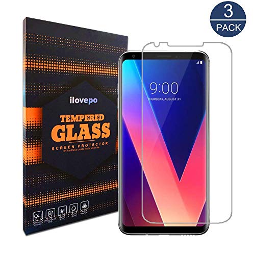V30 Screen Protector, [3 Pack][Case Friendly] Tempered Glass, 9H Hardness, Bubble Free, Compatible with LG V30 Clear