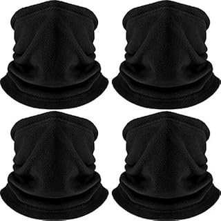 4 Pieces Winter Fleece Neck Warmer Gaiter Thick Thermal Windproof Ski Neck Gaiter Balaclava