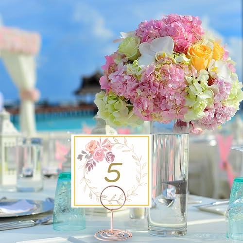 Image of Table Number Holders, 26PCS Place Card Holder, Photo Holder (2 inch Rose Gold) | Cards Stand Name Menu Clips, Small Size Table Sign Card Holders for Centerpieces Wedding Birthday Party