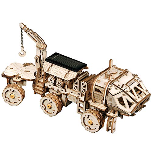ROKR 3D Wooden Puzzle-Model Car Kits for Adults-Wood Puzzles Adult-Wood Model Kit-Mechanical Gears Constructor Kits-3D Assembly Toy-Best Gifts for Adults & Teens (Hermes Rover)