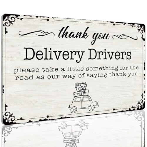 Homely Accents Thank You Delivery Driver Metal Signs Snack Station Decor