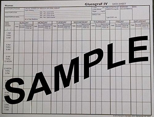 Glucograf IV Diabetes Record Forms - Blood Sugar Log - 1 Year Supply