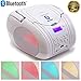 Produktbild Lauson Boombox Tragbarer Bluetooth Radio CD USB MP3 Radio (am/fm) mit Beleuchtung LED-Effekt (White)
