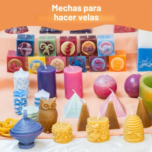 Miniatura 9 de Núcleo De Mecha De Vela De Algodón De 200 Pies, Mechas Trenzadas Para Velas, Bobinas De Cuerda Con 100 Soportes De Mecha De Metal Con 2 Fijadores De Metal Para Suministros De Fabricación De Velas