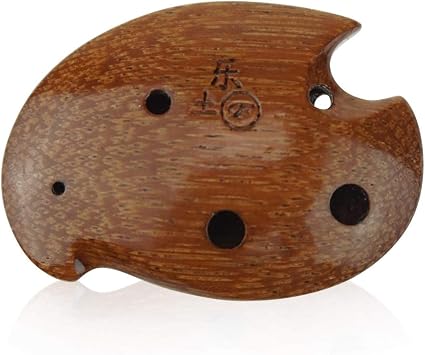 6 hole wooden ocarina elm or locust wood SSF,Exquisite Design,Mini Wooden Ocarina Necklace Music Instrument Gift Idea