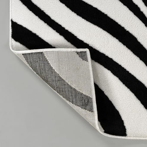 JONATHAN Y Maribo High-Low Abstract Striped Black/White 4x6 Area Rug Indoor, Non-Shedding, Stain Resistant for Bedroom, Living Room, Kitchen (SCN103F-4) by JONATHAN Y - Image 5