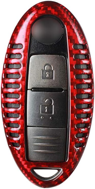 Cnoula11 Carbon Fiber Remote Key Fob Cover Case Shell Holder For Infiniti Q40 Q70 M35 M37 M45, Red