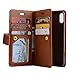 Produktbild Schutzhülle für iphone XS Max,Miya Hochwertiges PU-Leder-Flip-Reißverschluss-Etui Schutzhülle Ultra Slim Stand Wallet-Cover mit Lanyard-Kartensteckplätzen & ID-Halter Tasche für iPhone XS Max Und andere 6,5-Zoll-Smartphones--Braun