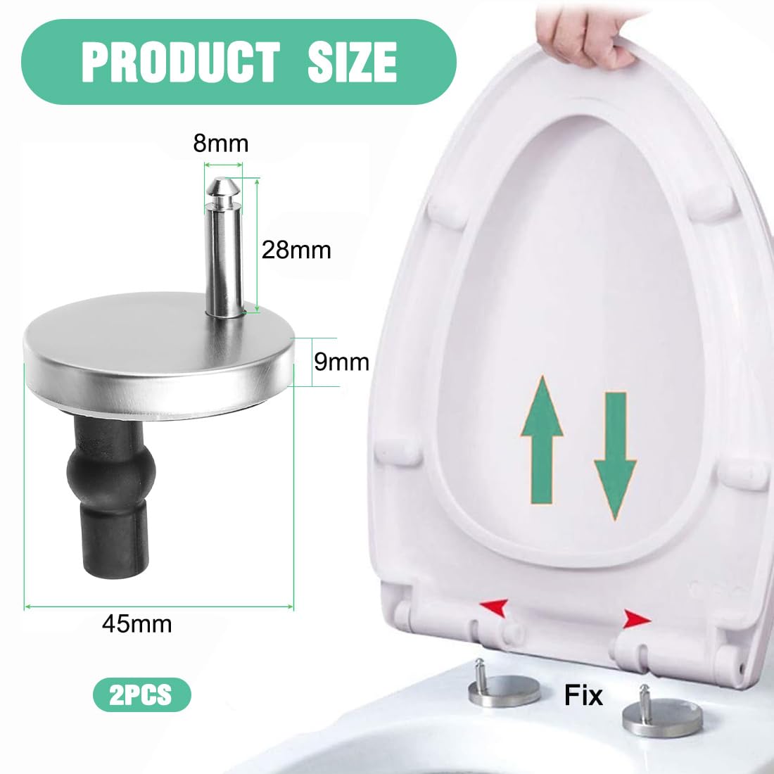 Viti Per Sedile Water 2 Pezzi - Fissaggio Cerniera In Acciaio Inox E Gomma, Per Copriwater, Facile Installazione - Foto 4