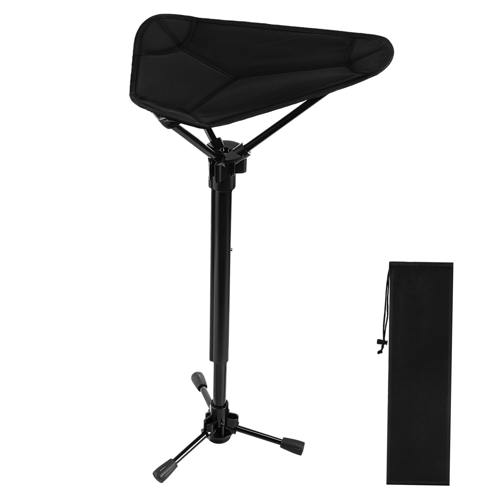 ibasenice Collapsible Camping Stool Adjustable Height Portable Folding Chair for Adults Lightweight Tripod Design for Fishing Hiking and Outdoor Activities