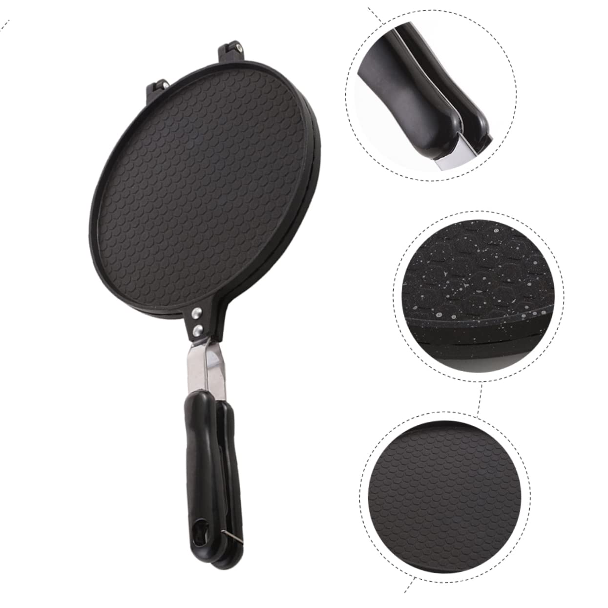 Kompakter Omelett Maker aus Aluminium, Doppelseitig, Schwarz