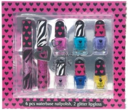 Super Girls Children’s Nail Varnish Set / Waterbase Kids Nail Polish Set 8 Pieces