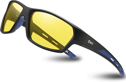 DUCO Gafas polarizadas de visión nocturna HD para hombres gafas de conducción nocturna TR90 marco 6201