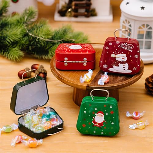 Boîtes à bonbons de Noël en fer blanc pour table festive