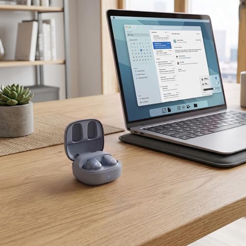Słuchawki douszne Bluetooth Intempo Aria Vivo – sterowanie dotykowe, do 25 godzin odtwarzania, redukcja hałasu, Bluetooth 6.0, 3 rozmiary wkładek, mikrofon do rozmów, metaliczne niebieskie wykończenie