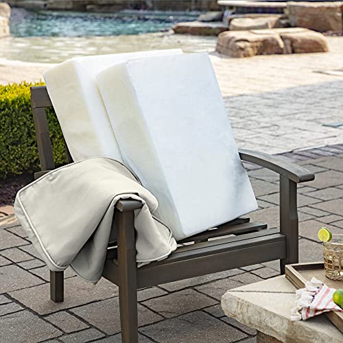 Arden Selections Profoam Evertru Acrylic 24 X 24 X 6 Inch Outdoor Deep Seat Cushion Set, Cream #TOP6