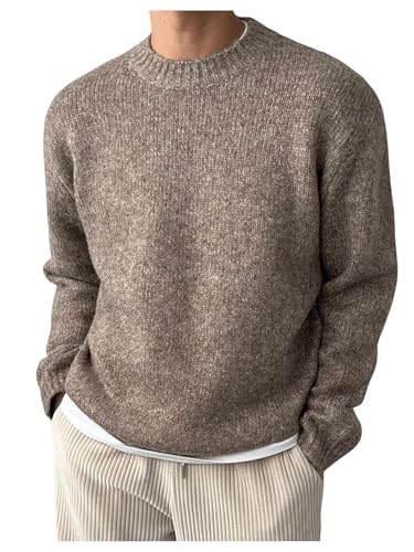 Floerns Men's Long Sleeve Knitwear Sweater Crewneck Drop Shoulder Pullover Top