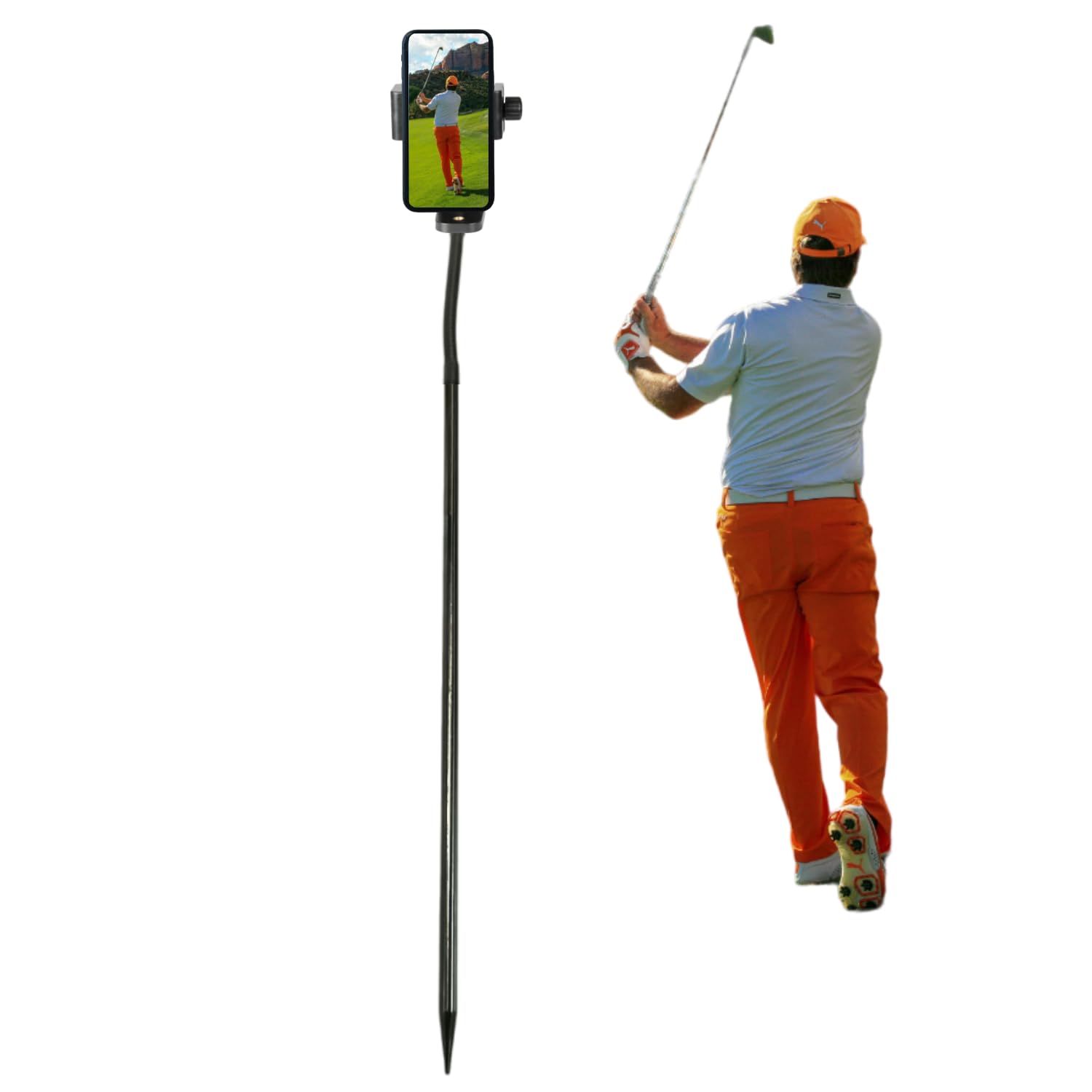 YKI Golf Monopod, Selfie Stick, Swing Analyzer Holder, Portable Phone Spike Stake, Golf Phone Stand, Camera Pole Mount