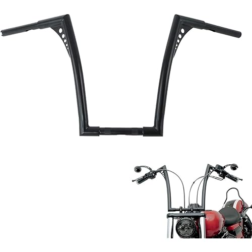 XFMT Motorcycle Black 16" Rise Batwing APE Handlebar 1-1/4" Hangers Bar For Harley Sportster XL Softail Dyna Road King