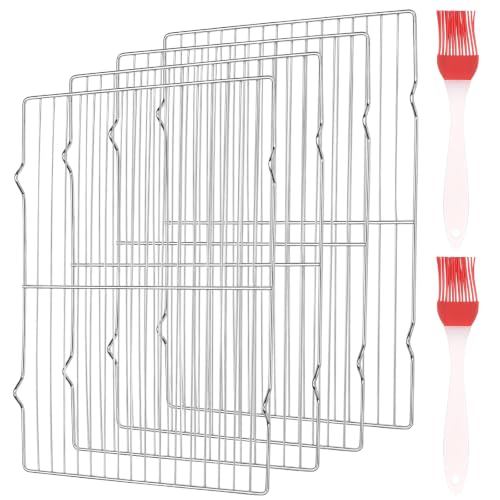 ANBEEISS 4 Pièces Grille en Acier Inoxydable, 30x20,5 cm