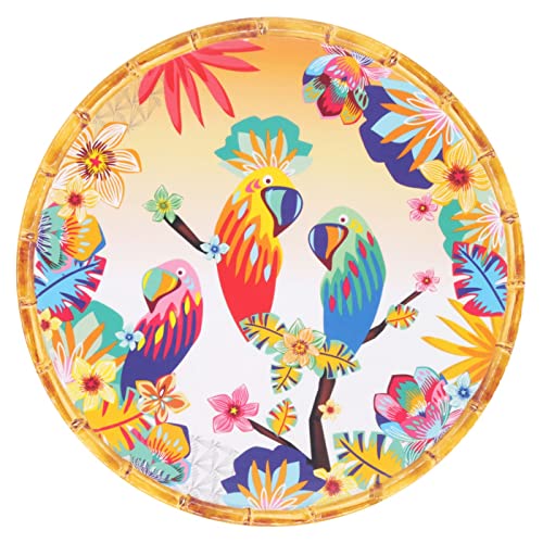 Les Jardins de la Comtesse - Grande Assiette Plate en Mélamine - Perroquets de Bahia - Ø 28 cm - Multicolore- Service de Table de la Vaisselle Quasi-Incassable MelARTmine Cover