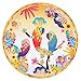 Les Jardins de la Comtesse - Grande Assiette Plate en Mélamine - Perroquets de Bahia - Ø 28 cm - Multicolore- Service de Table de la Vaisselle Quasi-Incassable MelARTmine