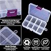 12 Pack 8 Grids Plastic Jewelry Organizer Box for Travel, Small Clear Bead Storage Container with Adjustable Dividers, Removable Grid Compartment Earring Storage Containers, 4.1x 2.6x 0.9