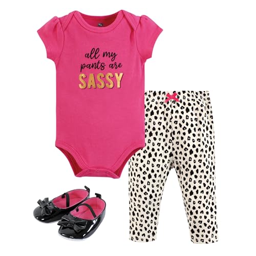 Image of Hudson Baby Unisex Baby Cotton Bodysuit, Pant and Shoe Set