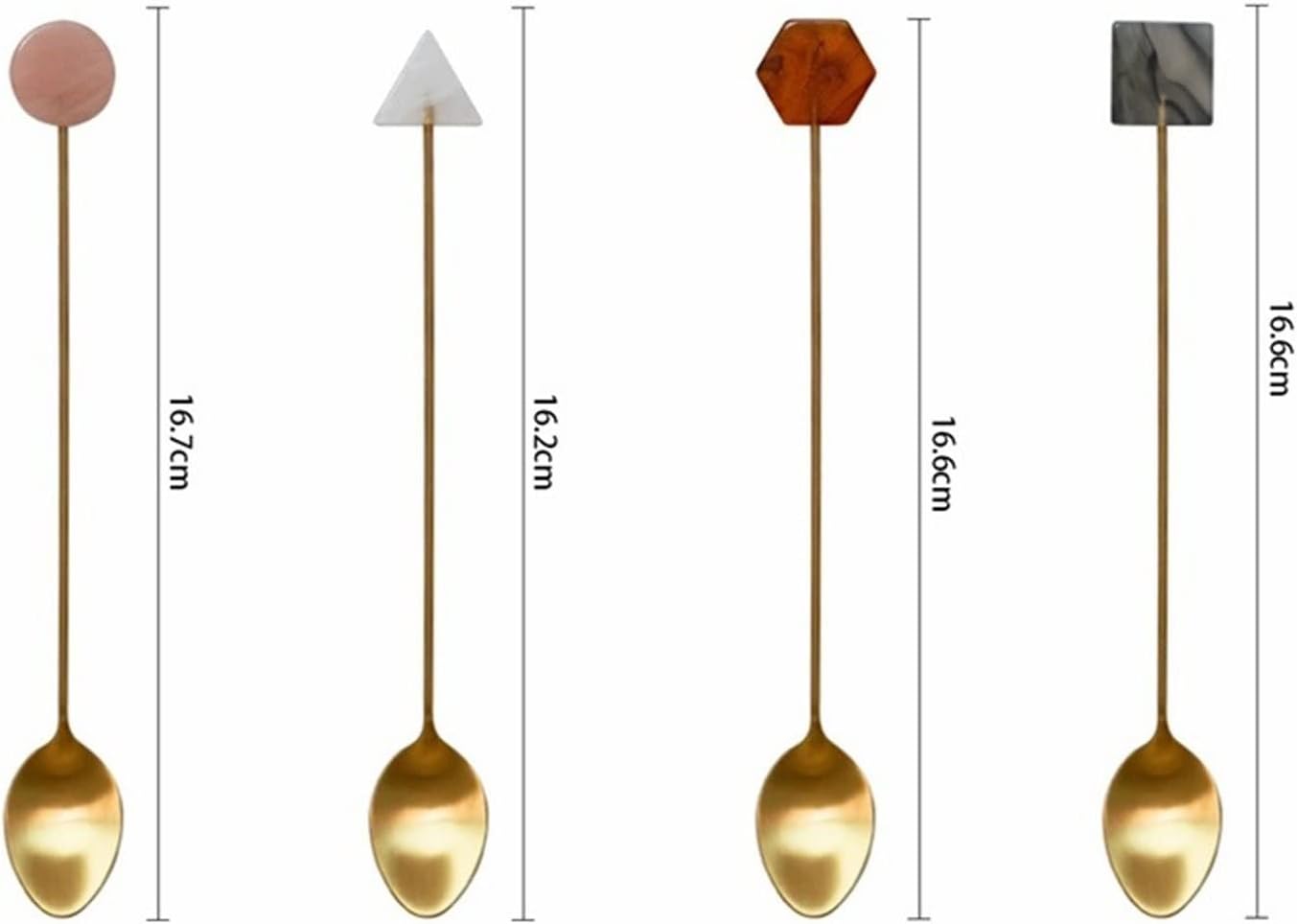 Spoons Spoon Stainless Steel Mixing Spoon Vintage Teaspoons Dessert Coffee Gold Spoon Long Handle Dessert Spoon Drinkware,4 Pcs Spoon (Color : Grey), Gray