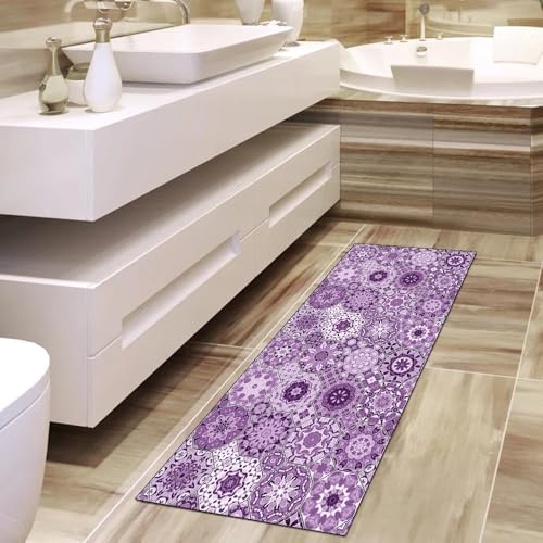 Alfombra de pasillo morada ideal para dar calidez al dormitorio 4