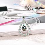 Gifts for Women-Tahitian-Black-Pearl-Necklace- Gift for Wife Wedding Birthday Anniversary - Mom Girlfriend Her on Mothers Day Valentines Day Christmas - 18K Gold Plated Sterling Silver Pearls Pendant With Urquoise - Image 5