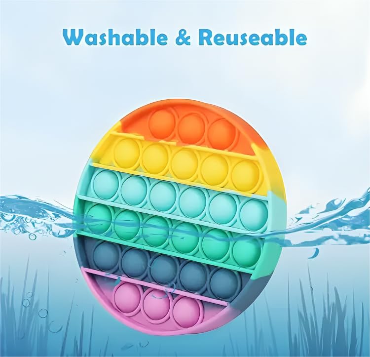 Image of Pop It Fidget Toys, Push Pop Bubble Fidget Sensory Toy, Autism Special Needs Silicone Stress Relief Toy, Great Fidget Toy for Kids and Adults ( 3 pcs)