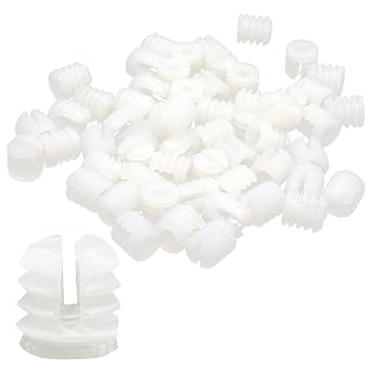 BokWin 100-Pack Plastic Hinge Dowel Inserts 0.34 x 0.39 inch Cabinet Door Hardware for Furniture Connections, Plastic Hinge Dowel Inserts with Easy Installation Tool CompatibilitySplit