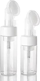 Kit 2 Frascos Espumadores 100ml 150ml Pump Escova Silicone Limpeza Facial Skin Care Higienização Cílios Extensão