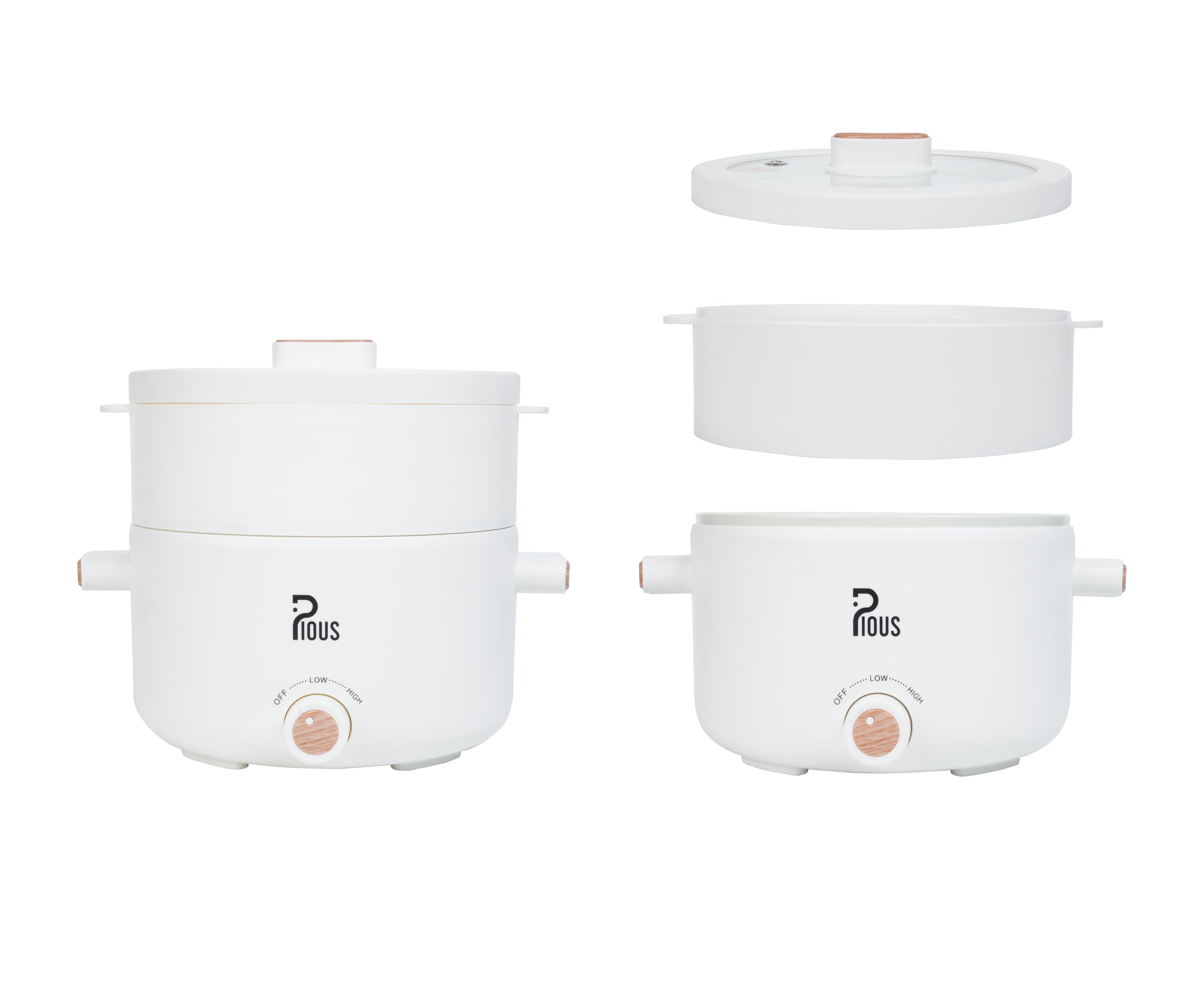 2 Litre Pious Multipurpose Steamer | Non Stick Pot Dual Power Kettle for Boiling Water, Milk, Tea & Coffee | Cooking Rice, Noodles, Soup & Baby Food | Compact & Travel Friendly | White-image-10