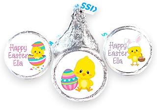 Personalized Easter Chicks Hershey Kiss sticker favors, Easter Basket Filler Gift, 108 stickers, EAS001, STICKERS ONLY :)