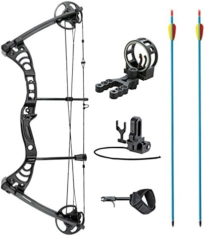 XGear Outdoors Compound Bow 30-55lbs 19"-29" with Max Speed 296fps, Right Handed, Autumn Camo with Accessories