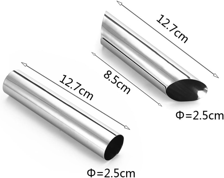 5pcs DIY Horn Croissants Cake Baking s Screw Tubes for Cake and Bread Pastry Baking Party Kitchen Tool (Color : Silver, Size : A) (Silver B)